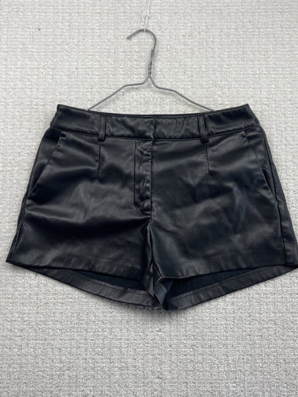 Y2K Dynamite Faux Leather Shorts Rave Black Retro Wom Sz 4 Glam Dark Romance